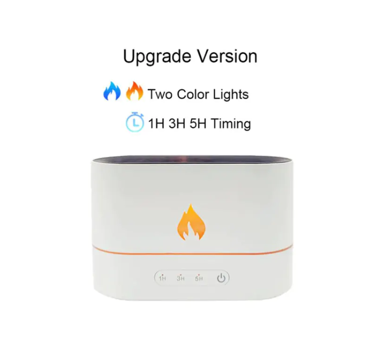 Difusor USB con efecto llama, humidificador ultrasónico de 180 ml.