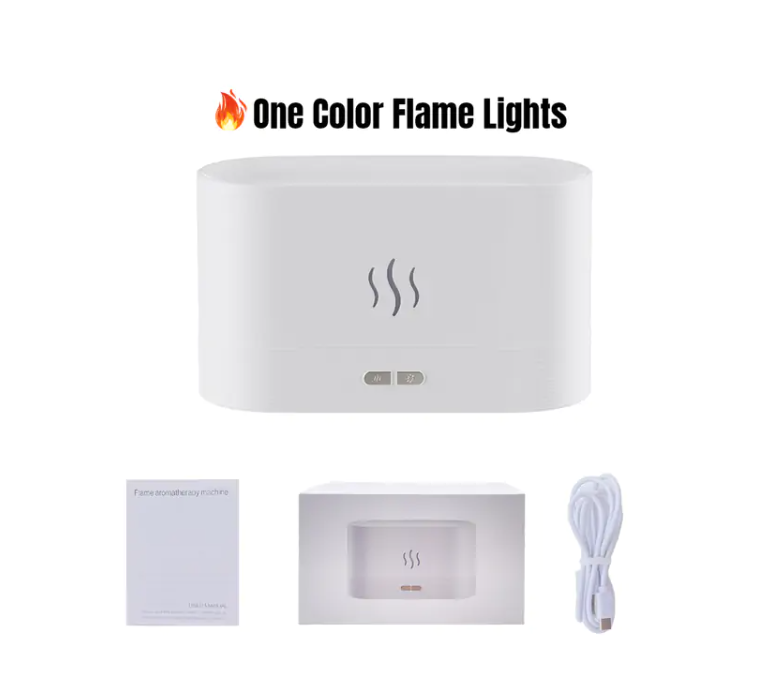 Difusor USB con efecto llama, humidificador ultrasónico de 180 ml.