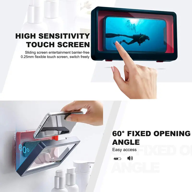 Waterproof Touch Screen Phone Holder for Shower Wall
